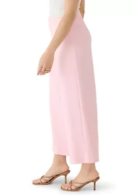 Women's Crepe Wide Leg Cropped Pants