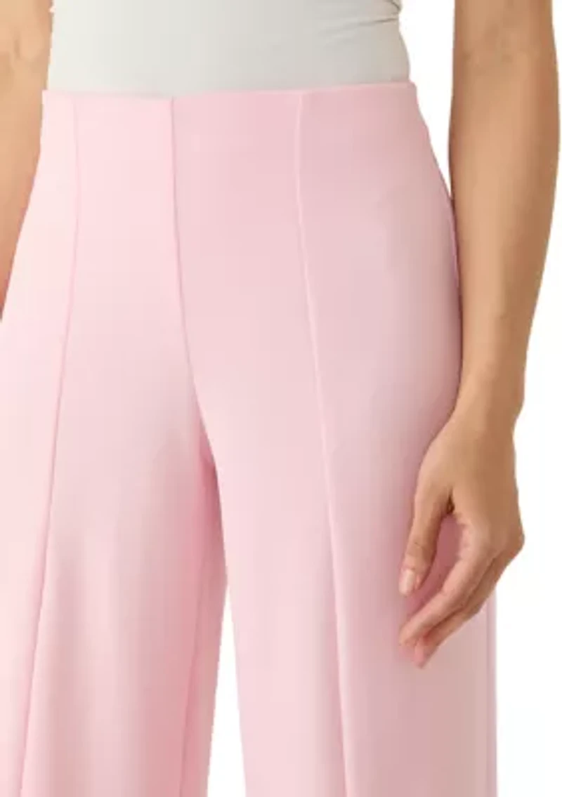 Women's Crepe Wide Leg Cropped Pants