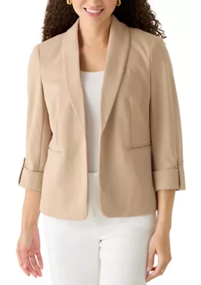Petite Kissing Front Shawl Collared Jacket
