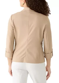 Petite Kissing Front Shawl Collared Jacket