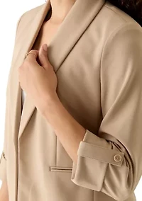 Petite Kissing Front Shawl Collared Jacket