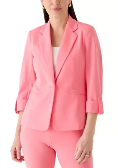 Women's One Button Notch Collar Blazer