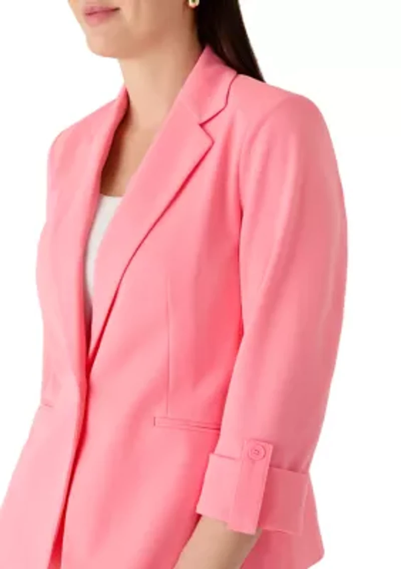 Women's One Button Notch Collar Blazer