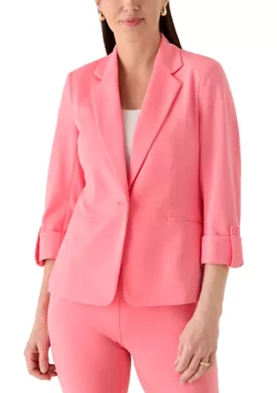 Petite One Button Notch Collar Jacket