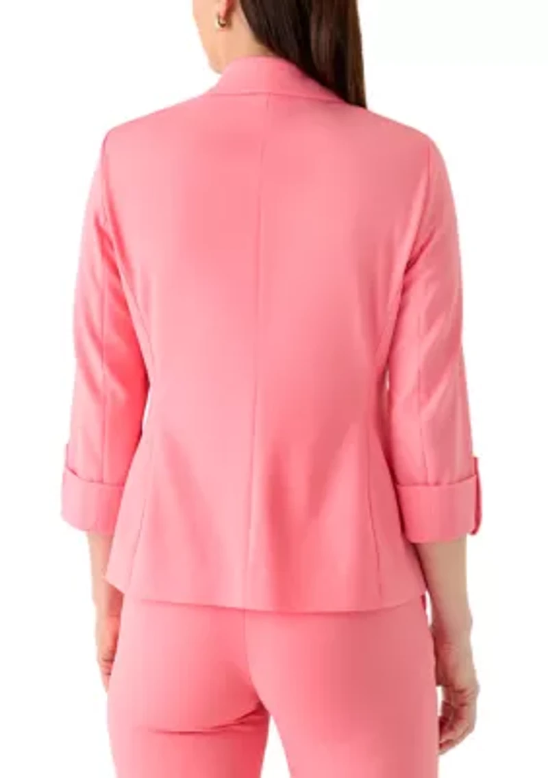 Petite One Button Notch Collar Jacket