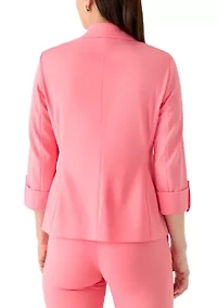 Petite One Button Notch Collar Jacket