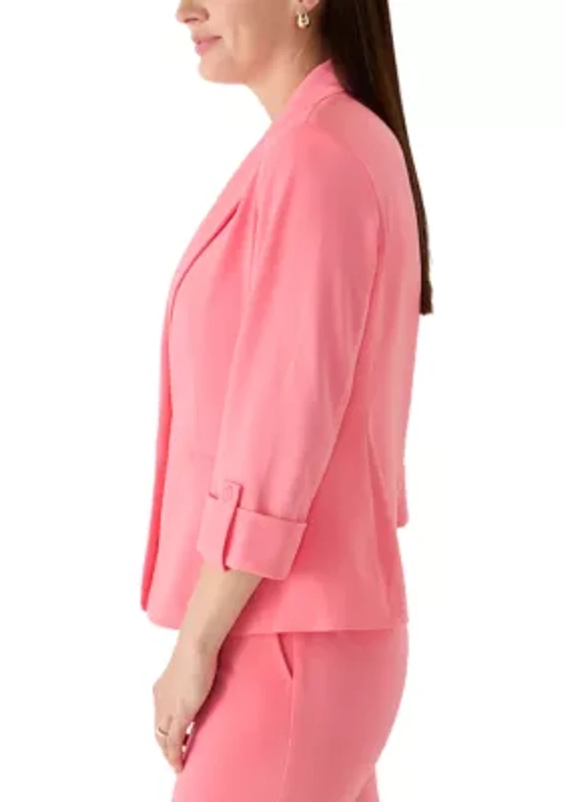 Petite One Button Notch Collar Jacket