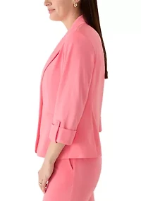 Petite One Button Notch Collar Jacket