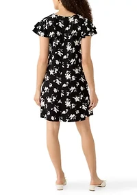 Petite Flutter Sleeve Swing Dress