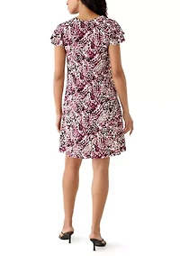 Women's Short Sleeve Print Mini Dress