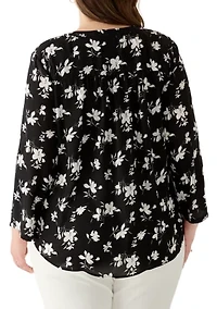 Plus Pleat Front Tunic Shirt