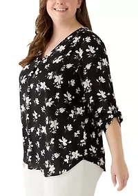 Plus Pleat Front Tunic Shirt