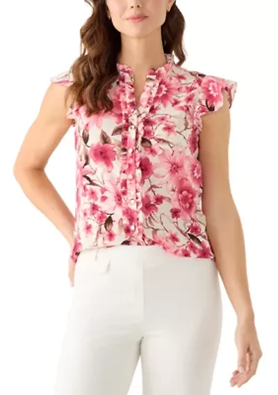 Women's Ruffle Flutter Sleeve Blouse