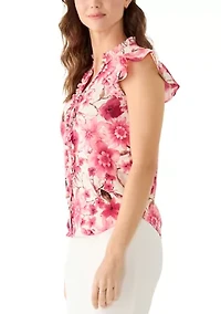 Women's Ruffle Flutter Sleeve Blouse