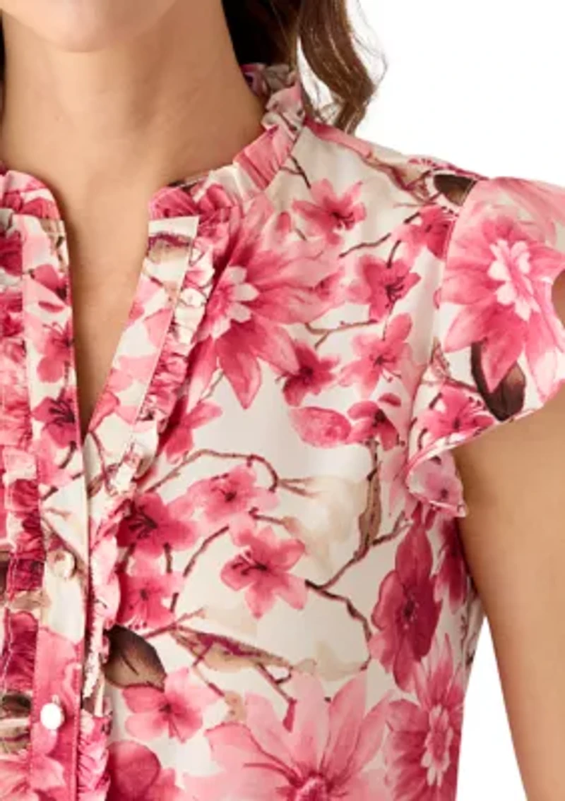 Women's Ruffle Flutter Sleeve Blouse