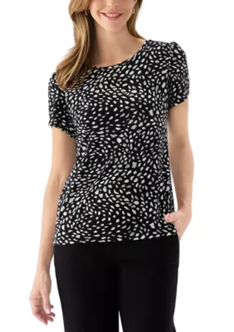 Petite Gathered Tulip Sleeve Top