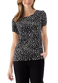 Petite Gathered Tulip Sleeve Top