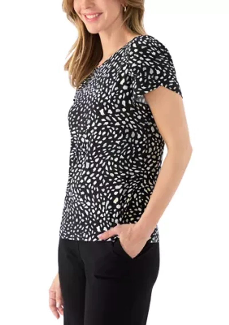 Petite Gathered Tulip Sleeve Top