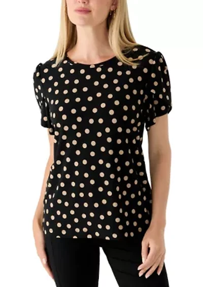 Petite Core Short Sleeve Gathered Tulip Top