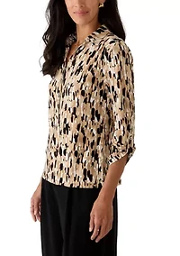 Women's 3/4 Button Down Collar Shirt