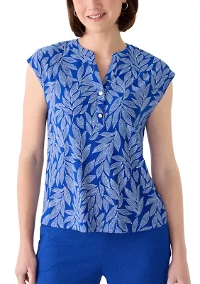 Women's Short Sleeve Y-Neck Dolman Top