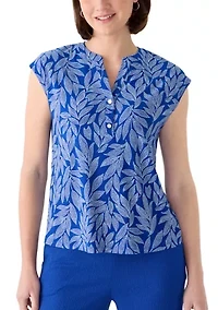 Women's Short Sleeve Y-Neck Dolman Top