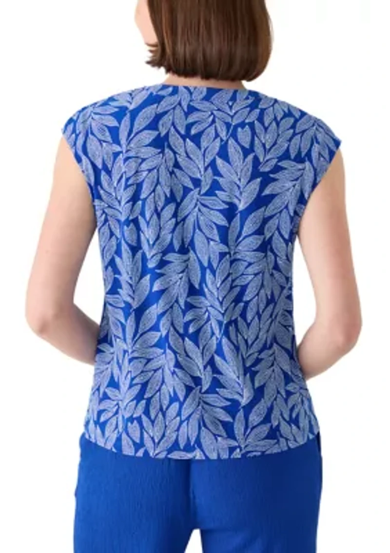 Women's Short Sleeve Y-Neck Dolman Top