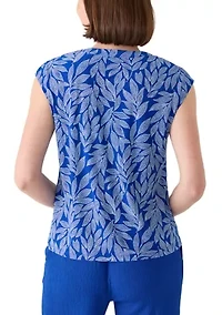 Women's Short Sleeve Y-Neck Dolman Top