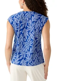 Petite Sleeveless Button Front Top
