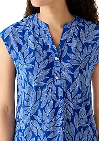 Petite Sleeveless Button Front Top