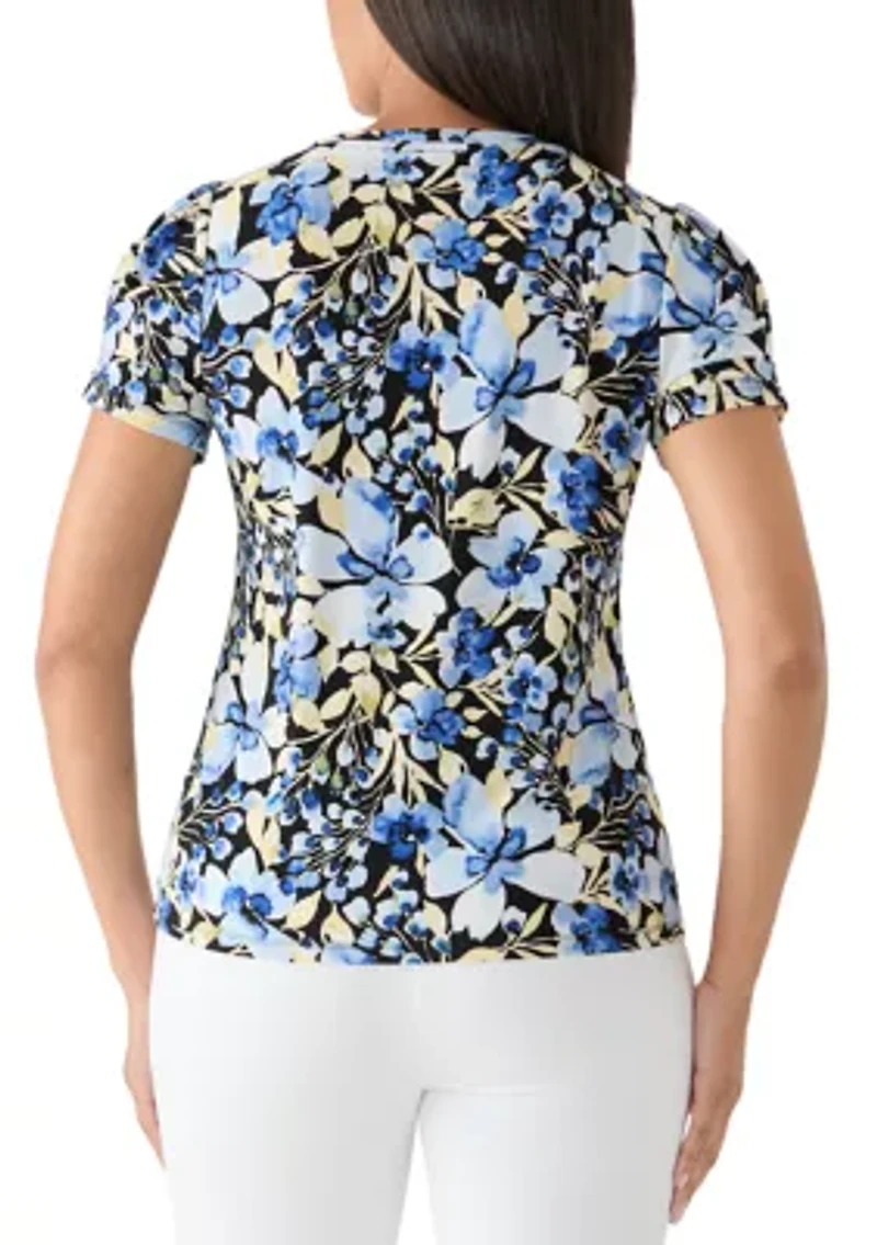 Women's Pleated Sleeve Top