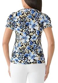 Women's Pleated Sleeve Top