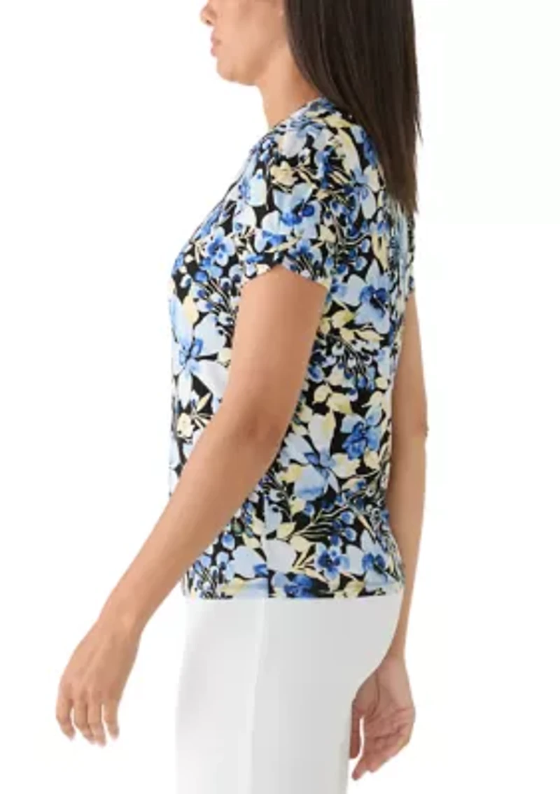 Women's Pleated Sleeve Top