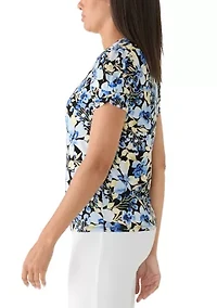 Women's Pleated Sleeve Top