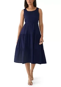 Women's Sleeveless Bubble Check Dress
