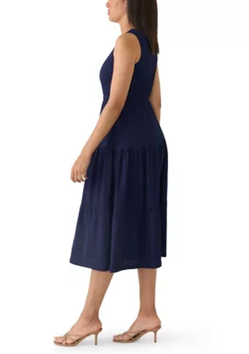 Women's Sleeveless Bubble Check Dress