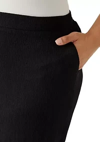 Plus Textured Knit Cropped Pants