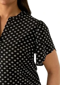 Plus Tulip Sleeve Woven Blouse