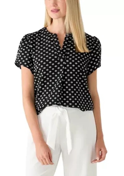 Petite V-Neck Tulip Sleeve Top
