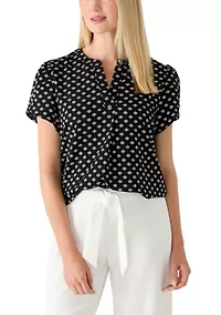 Petite V-Neck Tulip Sleeve Top