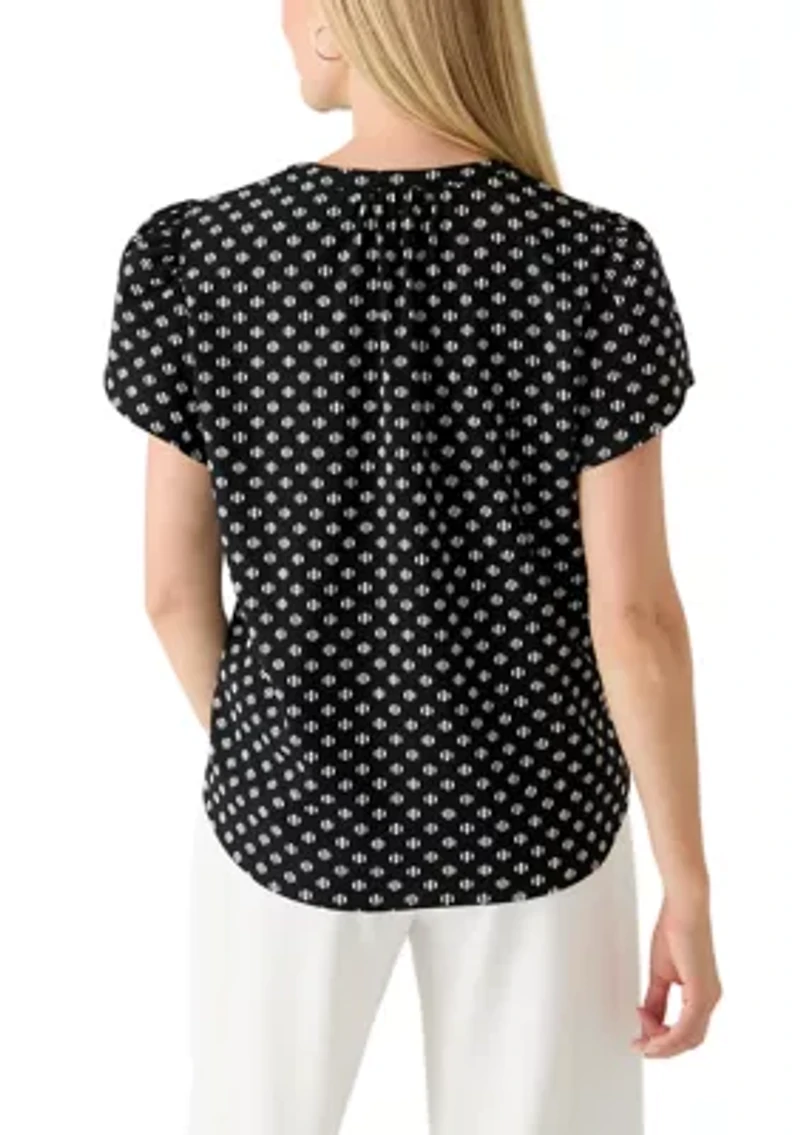 Petite V-Neck Tulip Sleeve Top
