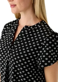 Petite V-Neck Tulip Sleeve Top