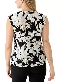 Women's Printed Short Sleeve 2 Button Dress