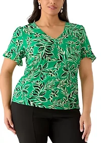 Plus Short Sleeve Knit Top