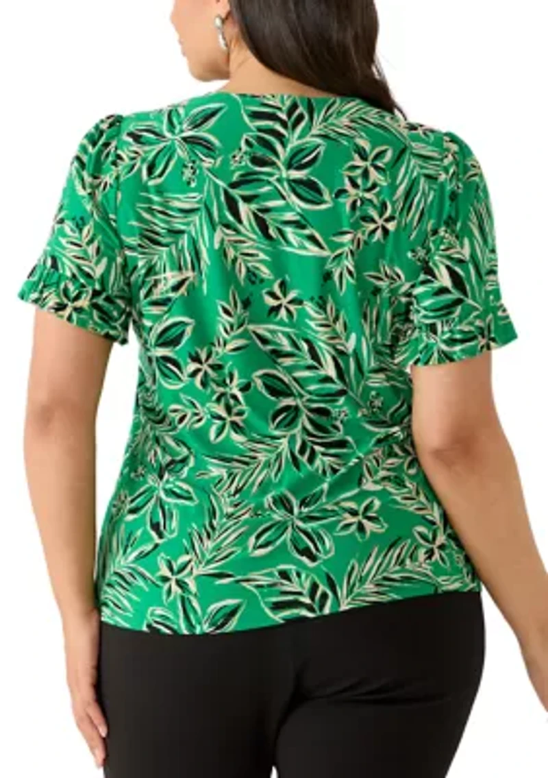 Plus Short Sleeve Knit Top