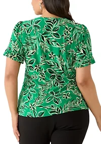 Plus Short Sleeve Knit Top