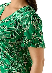 Plus Short Sleeve Knit Top