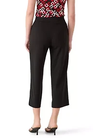 Petite Tie Front Cropped Pants