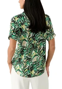 Petite Short Sleeve Camp Shirt