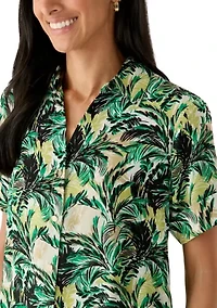Petite Short Sleeve Camp Shirt